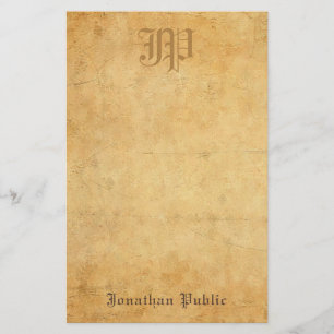 Papelaria Olhar de papel velho legal do monograma da