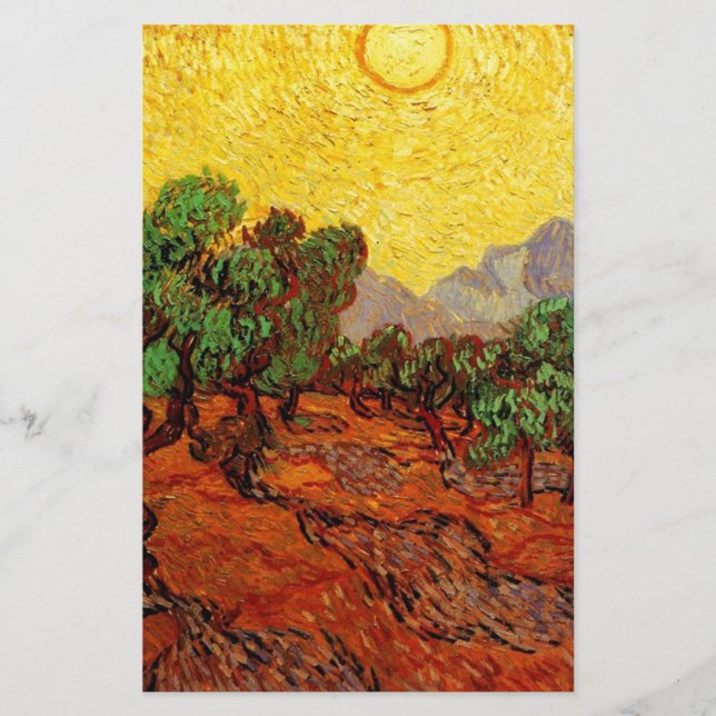 Papelaria Oliveiras com céu amarelo e sol (Frente)