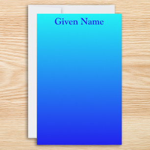 Papelaria Ómbre Azul-Azul-Azul-Azul Personalizado