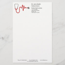 Papelaria Onda de ECG Estetoscópio Linha de Batimento Cardía