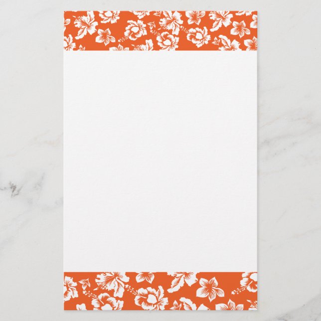 Papelaria Orange Hawaiian Hibiscus (Frente)