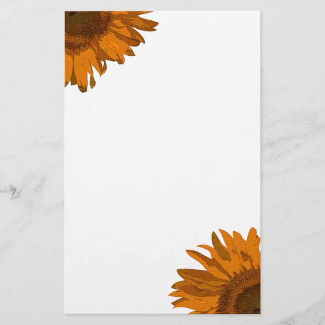 Papelaria Orange Pop Art Sunflower (Frente)