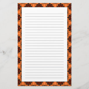 Papelaria Orange Suzani Pattern