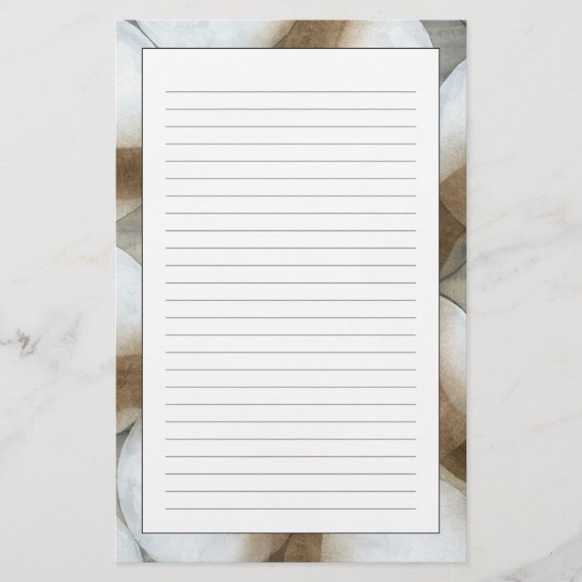 Papelaria Órbios brancos e Círculos castanhos (Frente)