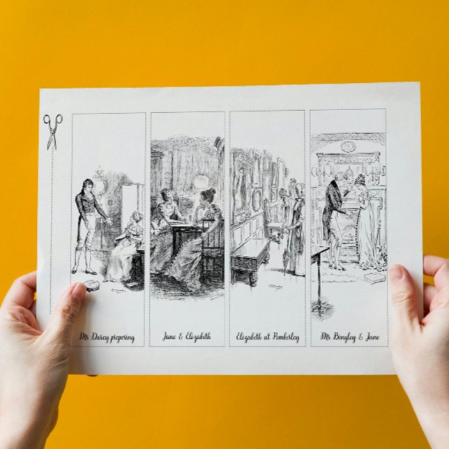 Papelaria Orgulho e Preconceito: Jane Austen Paper Bookmark (Criador carregado)