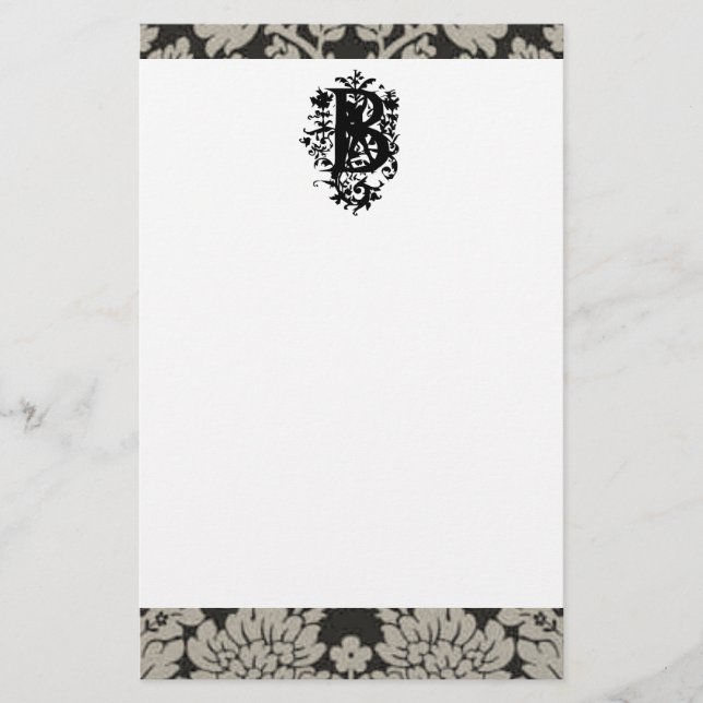 Papelaria ornamentado B Monograma Barroco (Frente)