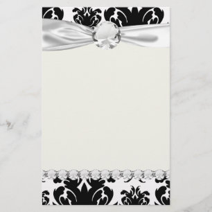 Papelaria ornamentado branco preto