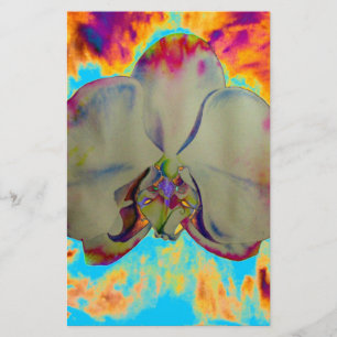 Papelaria Orquídea-Fogo, pintura floral abstrato tropical
