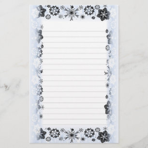 Papelaria Os flocos de neve limitam o papel de carta