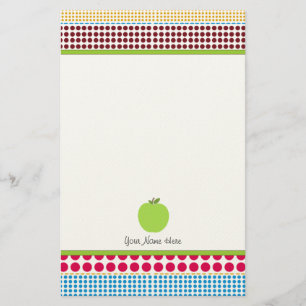 Papelaria Os pontos multicoloridos Apple verde