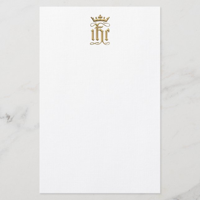 Papelaria Ouro "3-D" IHC com coroa (Frente)