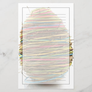 Papelaria Ovos da páscoa coloridos da palha sobre o branco