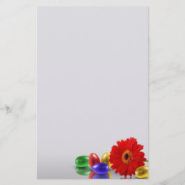 Papelaria Ovos de Felz pascoa Coloridos com Gerbera