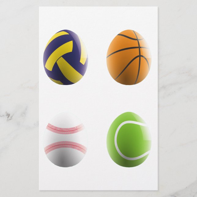 Papelaria ovos de Páscoa desportivos (Frente)