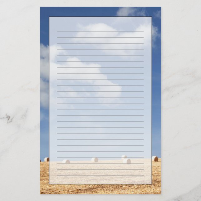 Papelaria Pacotes de feno no campo (Frente)