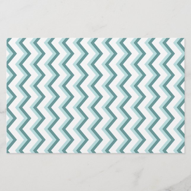 Papelaria Padrão Chevron ZigZag em verde-minúsculo (Frente)