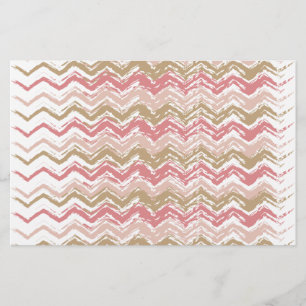 Papelaria Padrão Coral Spice Scribble ZigZag Chevron