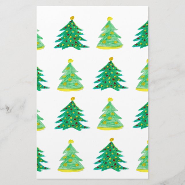 Papelaria Padrão da árvore de Natal (Frente)