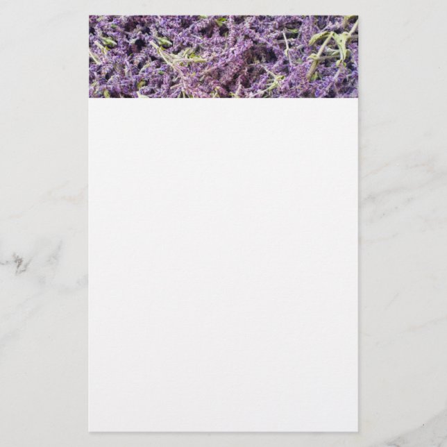 Papelaria padrão das flores lavandas (Frente)