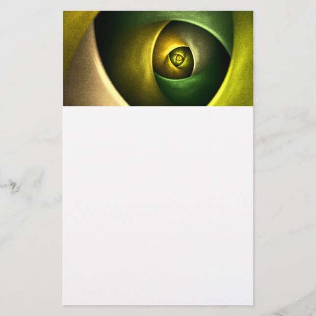 Papelaria Padrão de Abstrato de Arte Floral Moderna Verde #2 (Frente)