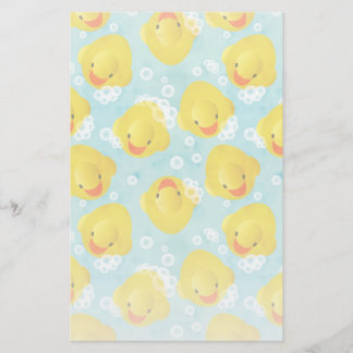 Papelaria Padrão de Banho de Patos de Borracha