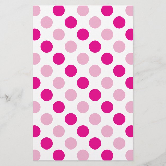 Papelaria Padrão de bolinhas rosa (Frente)