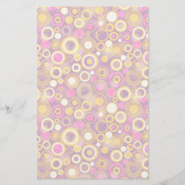 Papelaria Padrão de Bolinhas violeta (Frente)