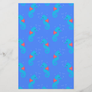 Papelaria Padrão de Cavalo Azul