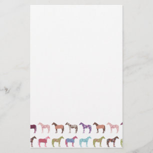 Papelaria Padrão de Cavalo Colorido