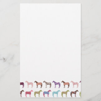 Papelaria Padrão de Cavalo Colorido
