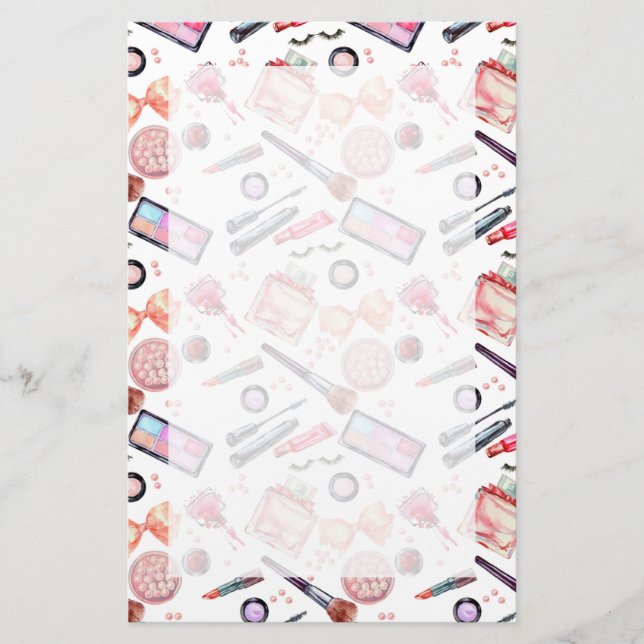 Papelaria Padrão de Composição de Cores Aquáticas (Frente)