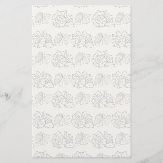 Papelaria Padrão de Conchas Decorativas (Frente)