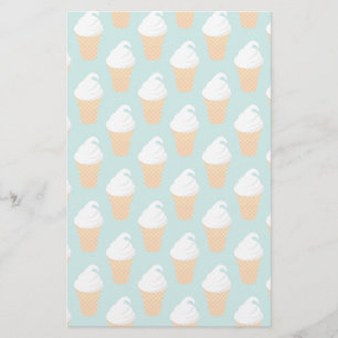 Papelaria Padrão de Cone de Sorvete de baunilha