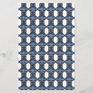 Papelaria Padrão de escaravelho Abstrato Azul do Mod Retro