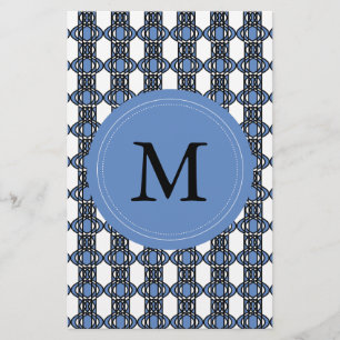 Papelaria Padrão de escaravelho de Abstrato azul de Monogram