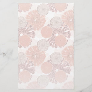 Papelaria Padrão de Flor Dourado rosa