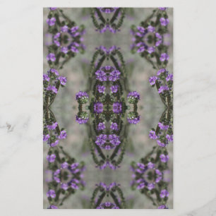 Papelaria Padrão de Flor Silvestre Heliotrópio Sal Purpura