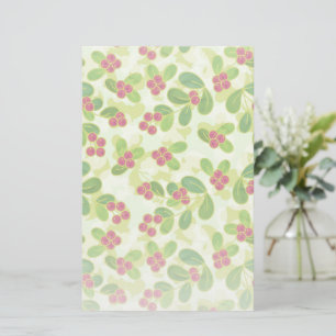 Papelaria Padrão de Fruta de amora festiva, verde