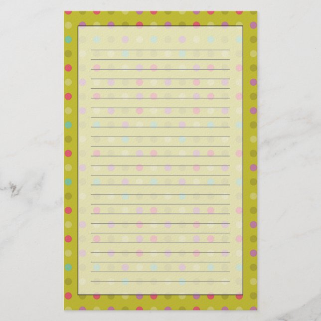 Papelaria Padrão de fundo Polka-dot (Frente)