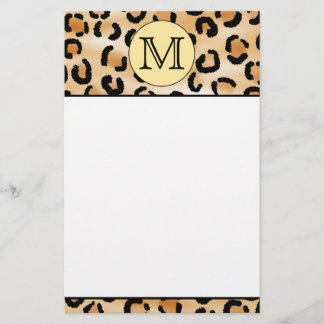 Papelaria Padrão de impressão do Leopard do Monograma Person