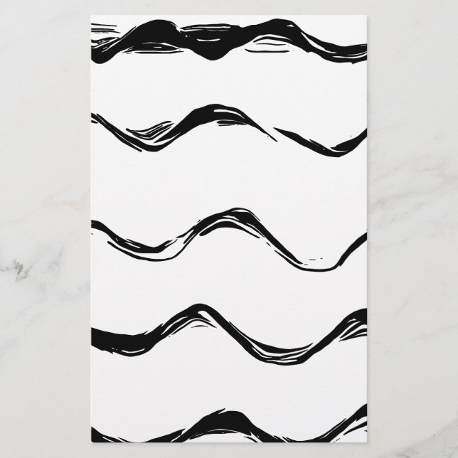 Papelaria padrão de linhas pretas (Frente)