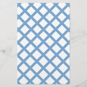 Papelaria Padrão de Listra de Diamante Arlequim Branco Azul
