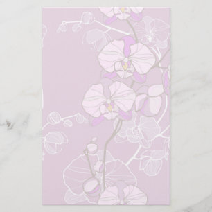 Papelaria Padrão de Orquídea Roxo