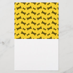 Papelaria Padrão de ossos de cães amarelos