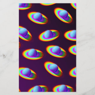 Papelaria Padrão de Planetas Arco-íris