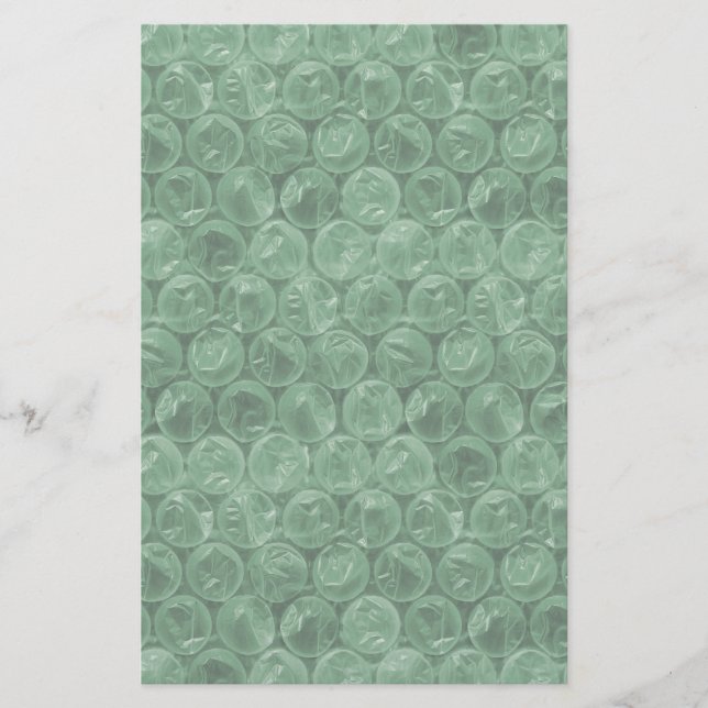 Papelaria Padrão de quebra de bolha verde (Frente)