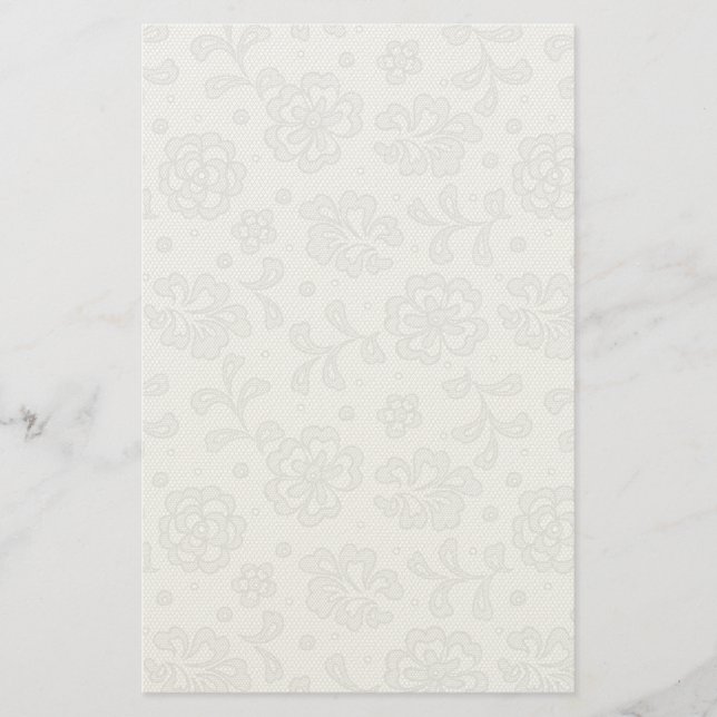Papelaria Padrão de rendas, colheita de flores 1 (Frente)