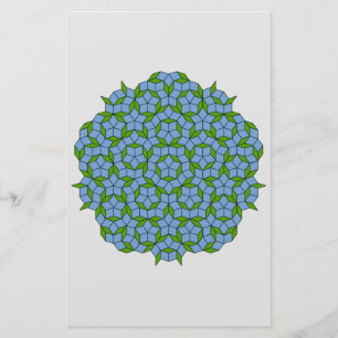 Papelaria Padrão de Rhombus Penrose Verde e Azul