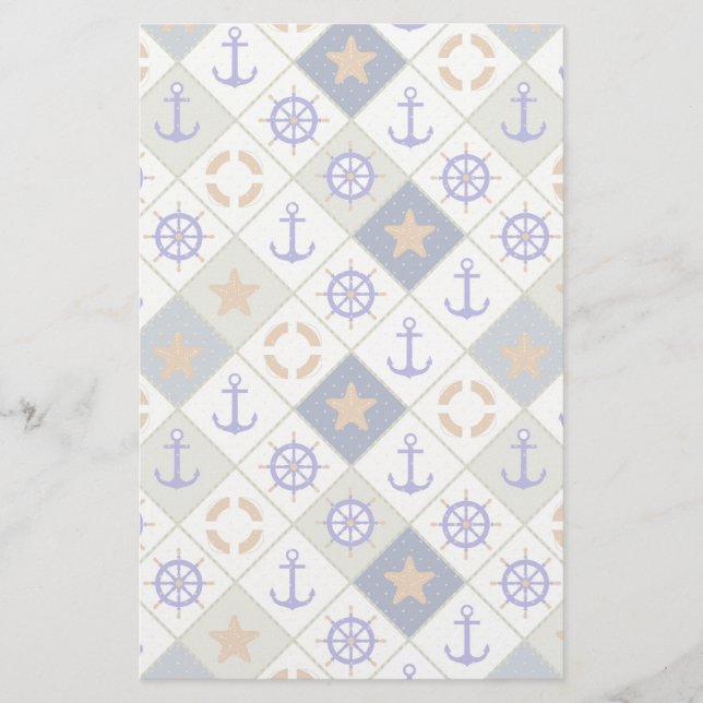 Papelaria Padrão de Tema do Mar 2 (Frente)