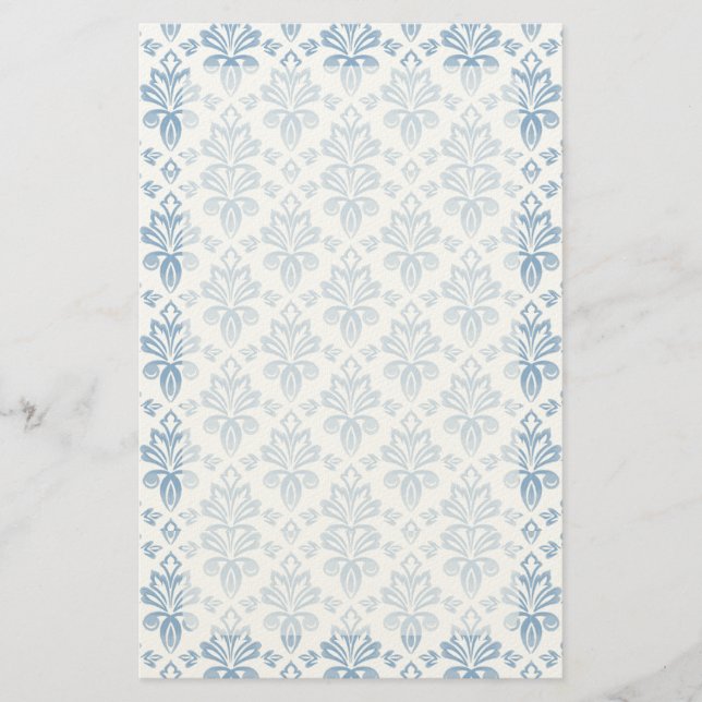 Papelaria Padrão de Toalha Azul Francês (Frente)